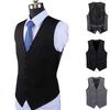 Мужской жилет с V-образным вырезом, формальный, без рукавов, однобортный, весенний жилет для работы