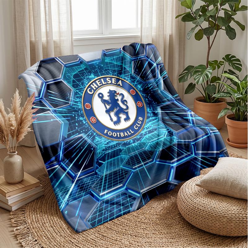 Chelsea FC Theme blanket Soft Flannel Blanket Plush Throw Blanket Cozy Sofa Bed Blanket for Home Decor