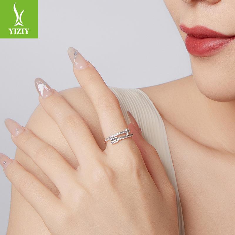 Кольцо со стрелой и полным цирконом, классический трансграничный дизайн, ювелирное изделие из стерлингового серебра S925.