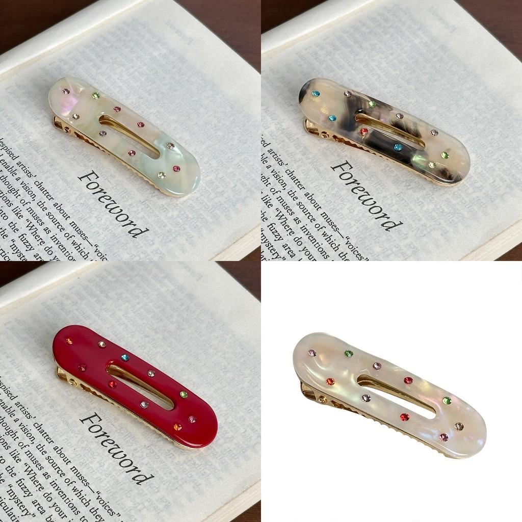 Стильная овальная заколка для волос с ослепительными стразами, идеально подходящая для повседневных модных аксессуаров