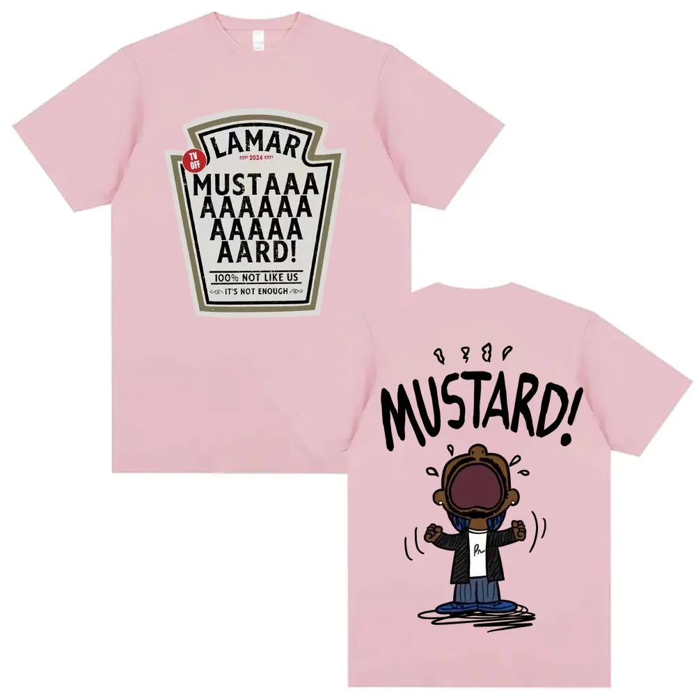 Кендрик Ламар Горчичные Футболки Унисекс Харадзюку Хип-Хоп С коротким рукавом Популярная Музыка Футболка Повседневная Футболка