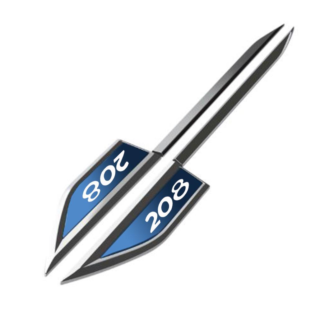 Auto Door Fender Side Blade Badge Car Body Sticker For Peugeot 206 207 208 306 307 308 406 407 408 3D Metal Side Sticker