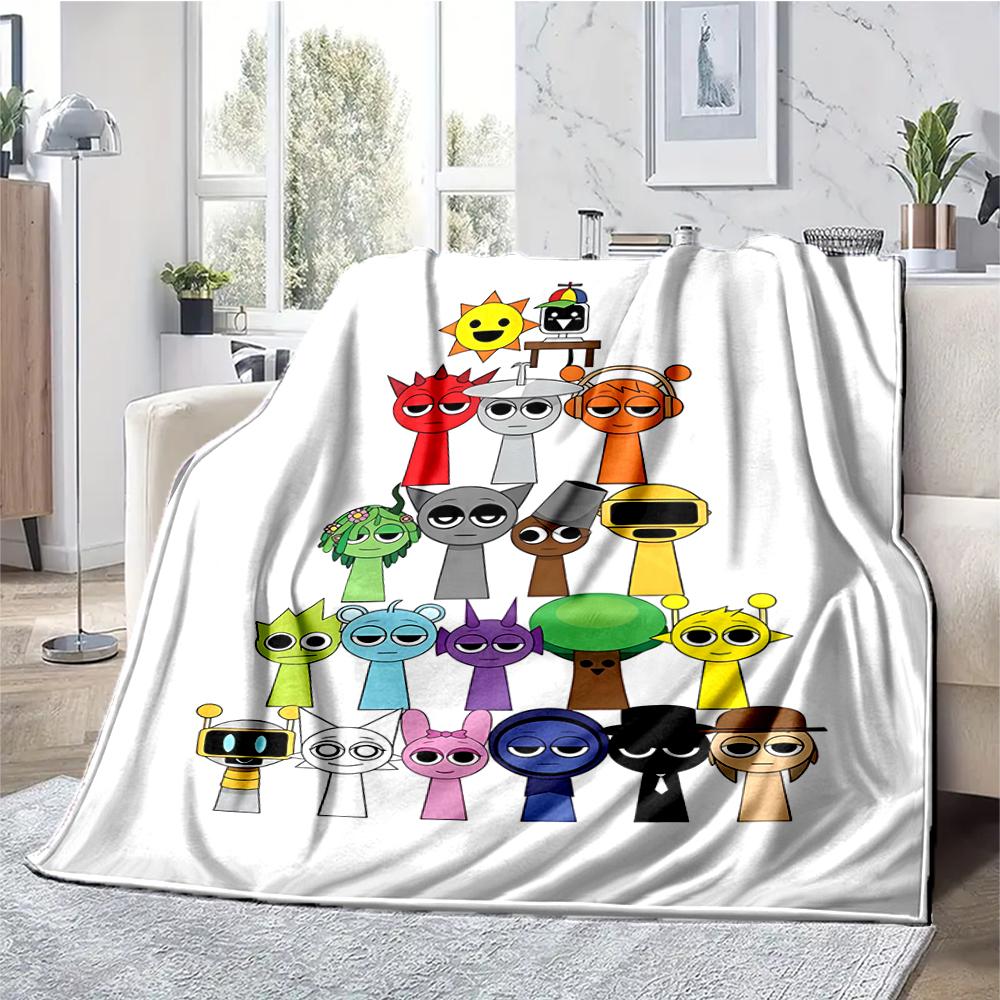 Sprunki Theme Printed Blanket - Perfect for Couch, Bed, Travel & Outdoor Use | Machine Washable, Cozy & Durable.