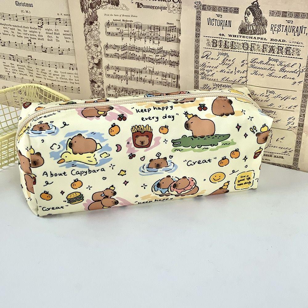 Capybara Stationery Bag Large Capacity Pencil Case Cute Pen Bag  Students