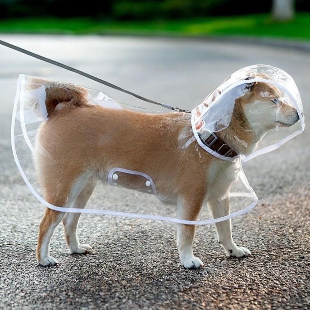 Transparent Dog Hooded Raincoat Waterproof Pet Clear Clothes Pet Rain Jacket Golden Retriever