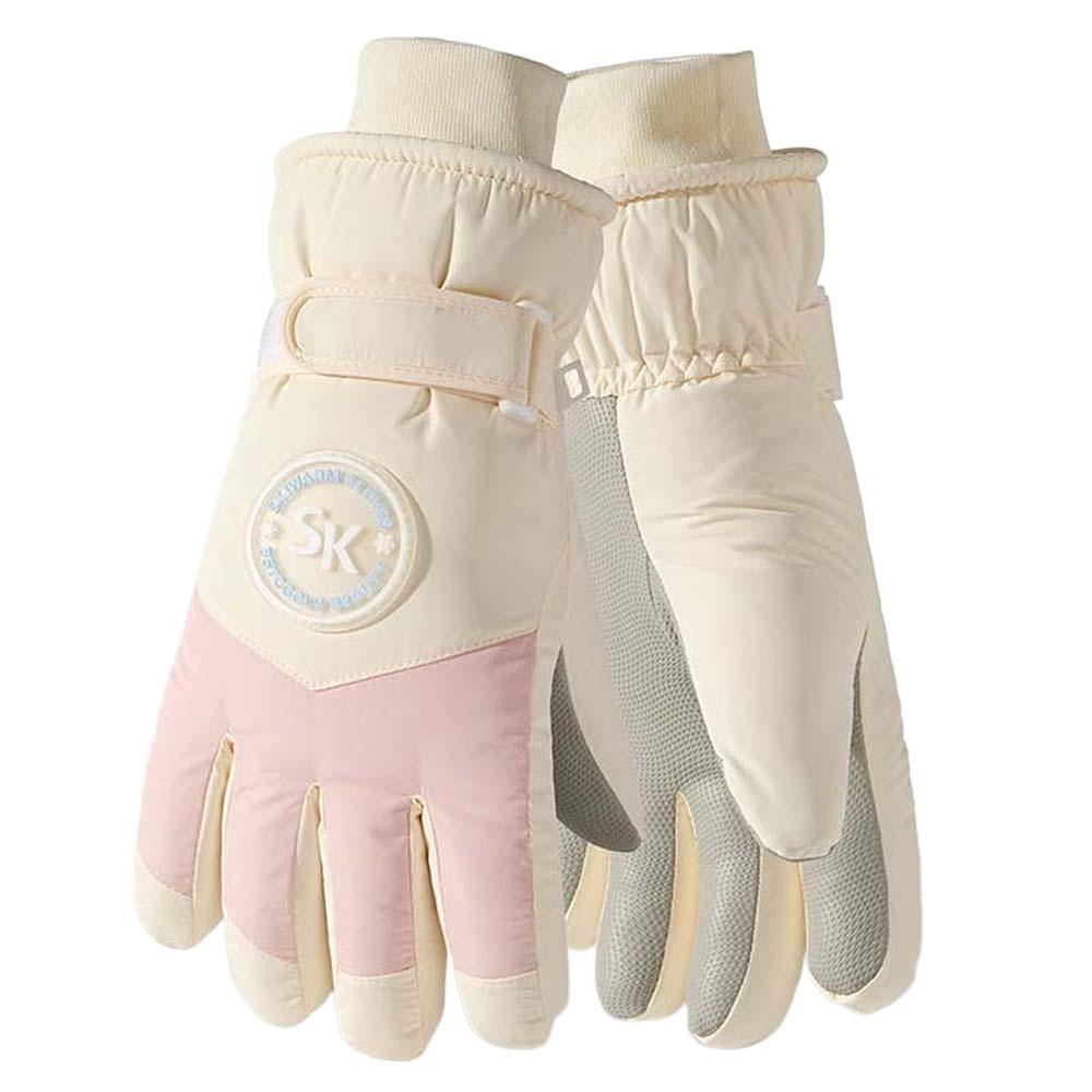 Oxford Cloth Plush Thickened Gloves Soft Anti-splash Water Ski Anti-cold Mittens Touch Screen Anti-slip Finger Mittens Women