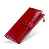 Women's Wallet RFID First Layer Cowhide Business Retro Long Ladies Wallet Oil Wax Leather Handbag