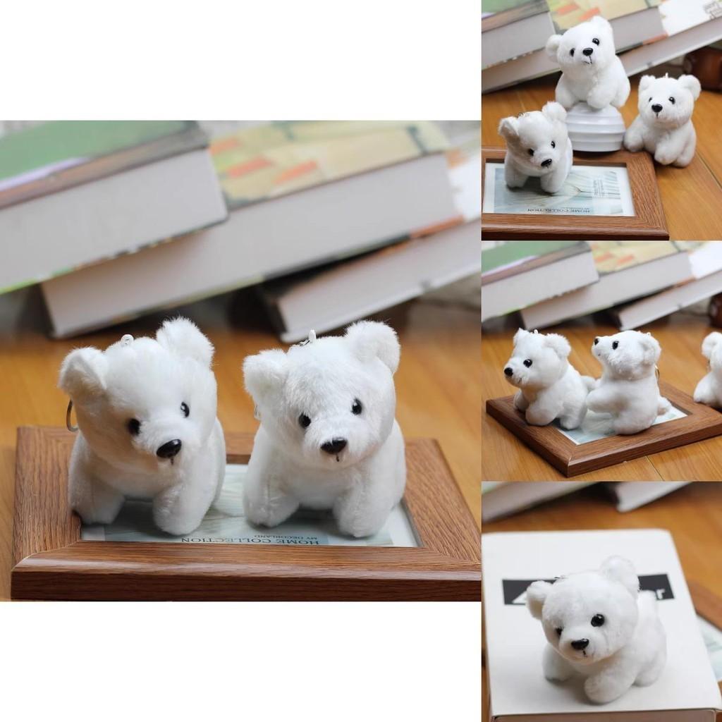 Очаровательный плюшевый брелок в виде белого медведя, мягкая белая медведица, плюшевая игрушка, украшение