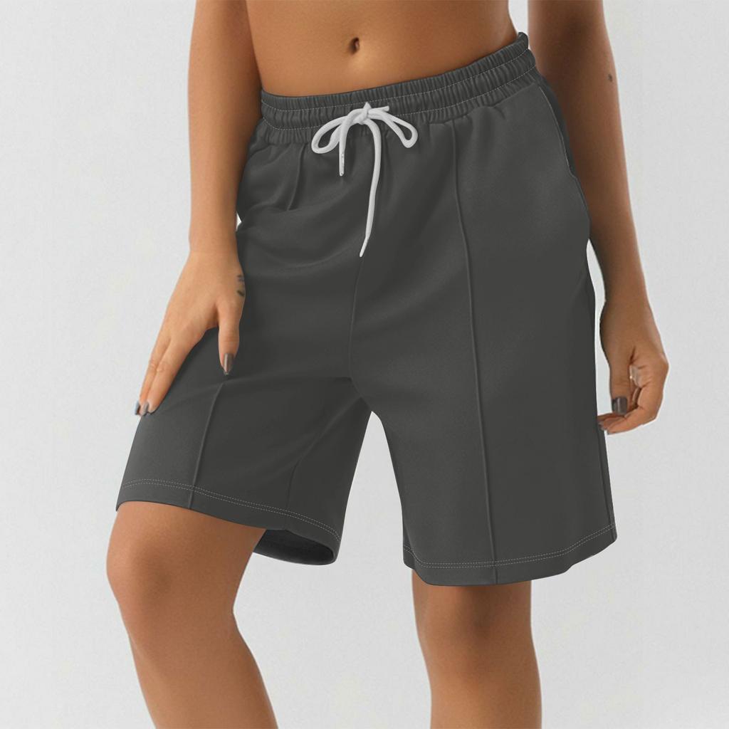 Шорты для женщин, однотонные, для тренировок, бега, мягкие, для йоги, с карманами