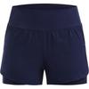 Flex Woven Solid Color Two-In-One Loose Mid-Waist Three-Quarter Casual Shorts Women Shorts Dark-Blue 1376936-410