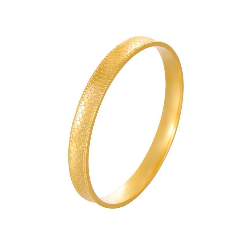 Gold-Plated Dragon Scale Polka Dot Bracelet - Unisex, Multiple Sizes, Traditional Craftsmanship, National Style Jewelry