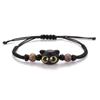 Adjustable Braided Rope Cute Black Cat Charm Bracelet for Women Men Wrist Chain Bracelet Couple Lovers Gifts Fashion Jewelry