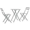Day and Night - Day and Night Garden Bistro Table and Chairs 3 Pieces Gray Steel