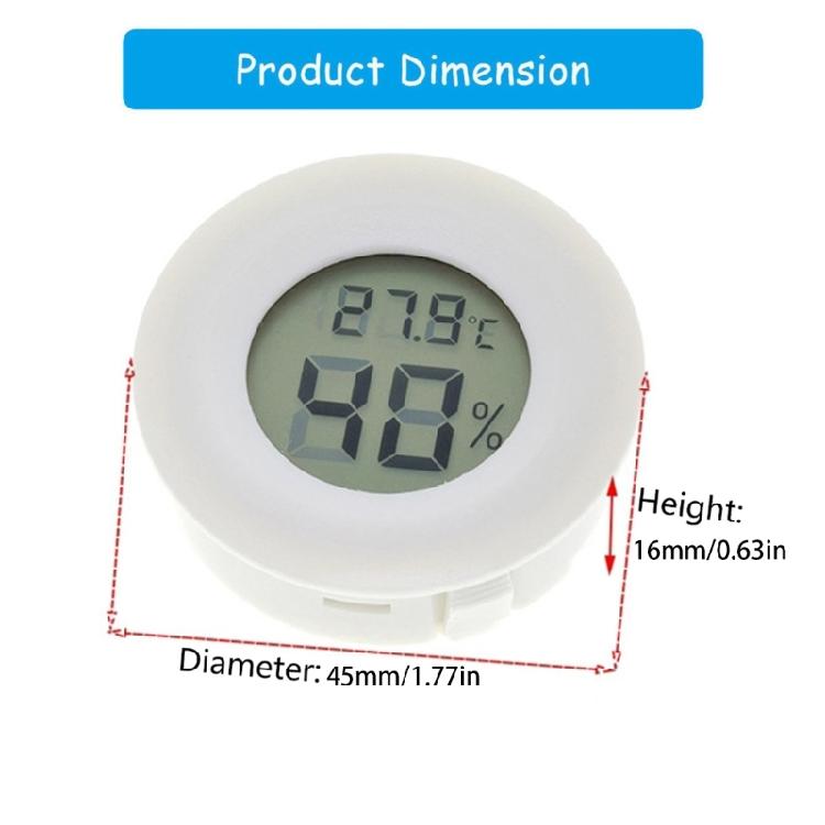 -50~ +70°C Round LCD Thermometers Hygrometer Meter Detector For Precise Temperature And Humidity Readings In Any Room