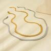New Trendy Women's Zircon Stone Stainless Steel Snake Chain 18K Gold Plated Butterfly Herringbone Necklace Anniversary Gift
