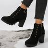 New Autumn Winter Women Boots Lace-up S Lidos Quality PU Fashion Skin Ankle Boots