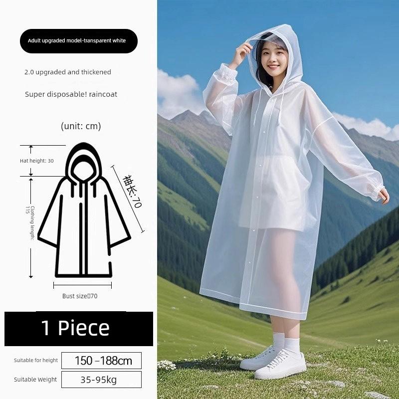 High-Quality Disposable Raincoat for Women with Enlarged Brim, Adult Size, Storm-Proof, Windproof, Thickened, Portable, 2026 New Model