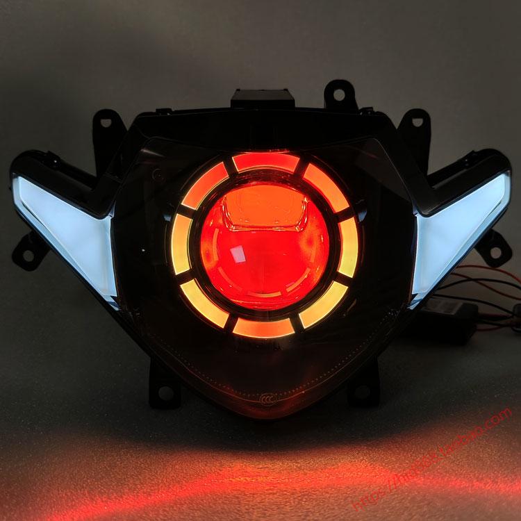 Светодиодная фара Suzuki GSX250R Angel Eye в сборе с Bi-LED линзой проектора.