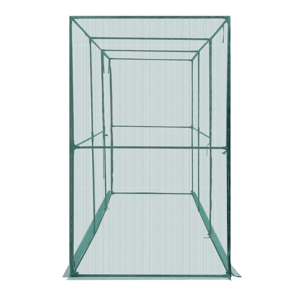 Crop Cage, 3.56 x 1.2 x 1.94 m Plant Protection Tent with Zippered Door, Wind-Resistant Tall Crop Cage, Easy to Install, Outdoor Raised Bed Cover,
