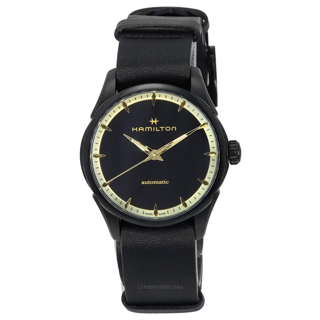 Hamilton Jazzmaster Leather Strap Black Dial Automatic H32255730 Часы унисекс