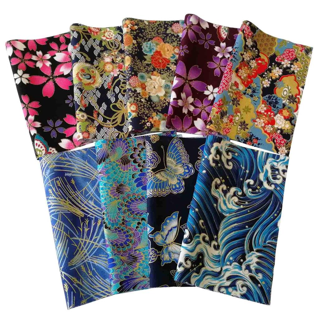 Комплект тканей DONLAONE, японский узор, ткань для пэчворка, хлопковая ткань, симпатичная, 35 штук, 25 x 20 см, кимоно с узором в виде маленького цветка в японском стиле