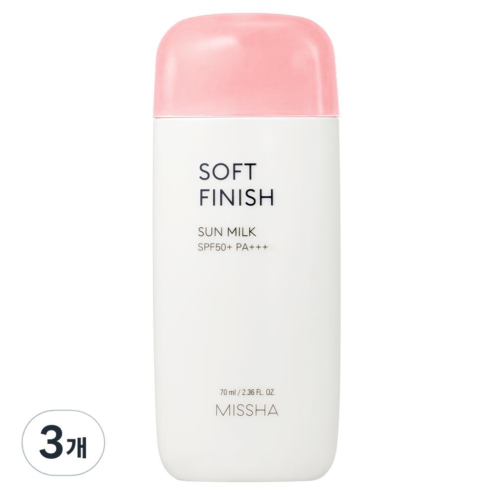 MISSHA All Around Safe Block Soft Finish Sunmilk SPF50+/PA+++, 70ml, 3 Units
