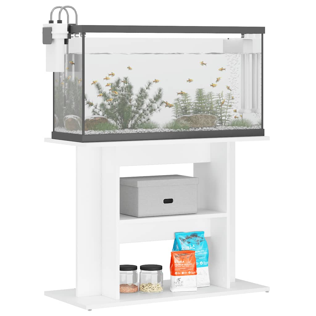 Aquarium Stand White 80 x 35 x 60 cm Engineered Wood
