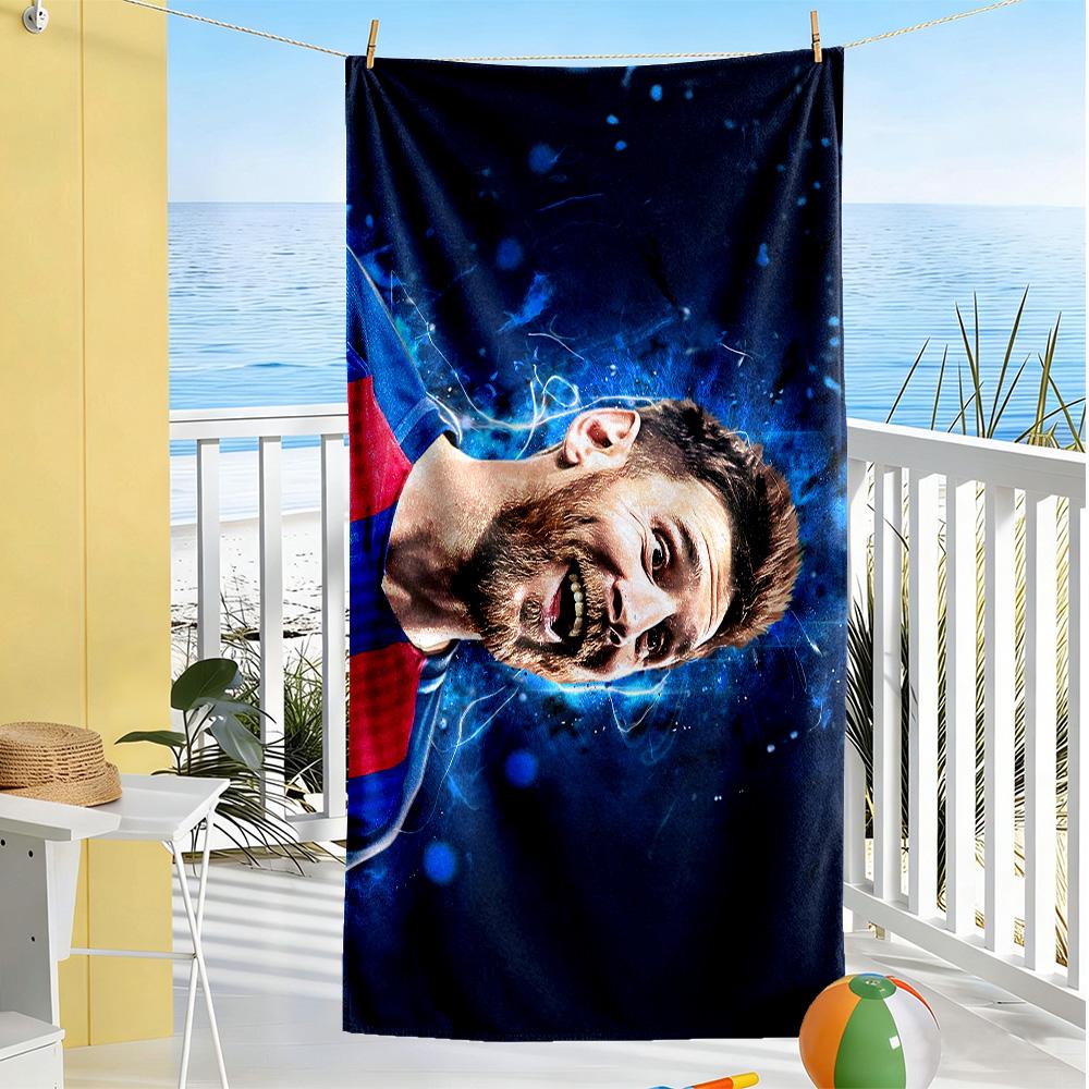 Argentina Football Player Beach Towel Soft Durable Quick-Dry Comfortable Lightweight Perfect for Traveling Yoga Camping and Swimming