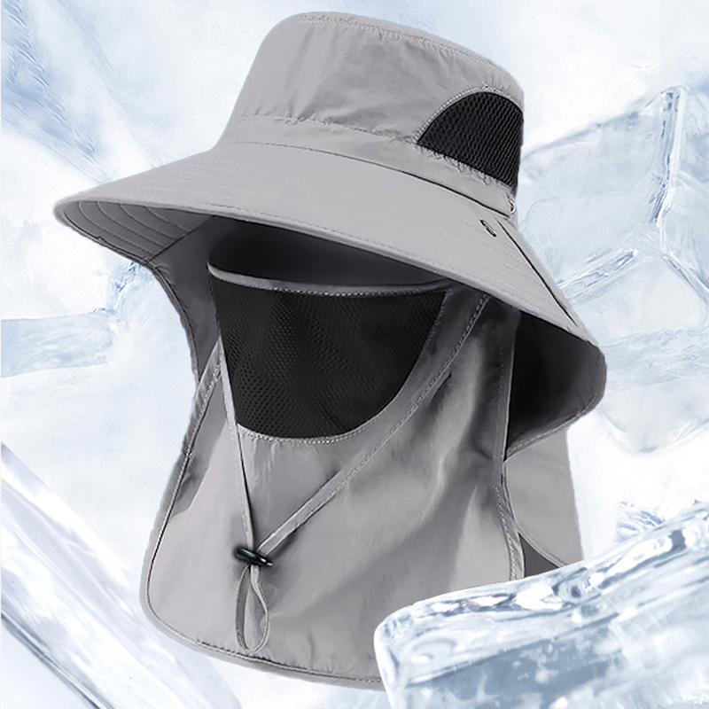 Sunshade Hat Big Eave Hat Mask Fishing Hat Outdoor Work Climbing Hiking Caps Sun Protection Detachable Sun Hat Sports Caps