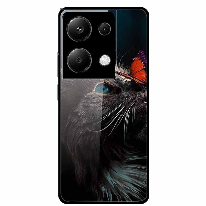 Чехол для Redmi NOTE 13 PRO 4G с закаленным стеклом и эстетичной цветной покраской