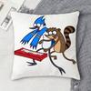 RRegular Show Doublesided Printed Square Decorative Cushion Cover for Sofa Living Room Home Decor