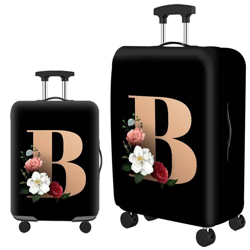 1 шт. Чехол для багажа с цветочным принтом и алфавитом, утолщенный, складной, защитный чехол для чемодана (19''-28''), Дорожные принадлежности, моющийся чехол для чемодана на колесиках, защитный чехол
