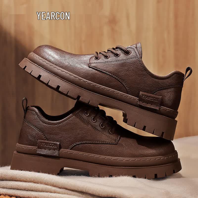 Мужские ретро-повседневные кожаные рабочие ботинки YrShoes