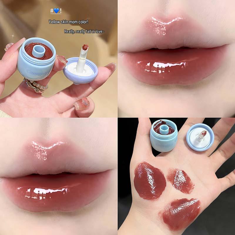 CAPPVINI Little Pine Cone Plumping Watery Lip Gloss - Mirror Shine for Students & Parties