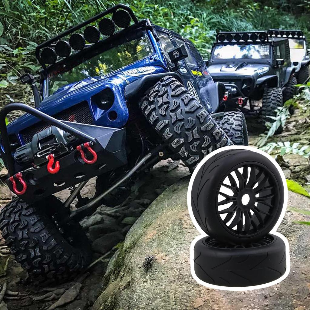 Mxfans 4 шт. Черный RC 1:8 Резиновых Шин и Пластиковых Дисков Y-Типа для Внедорожных Машин с 17-мм Шестигранником (Разветвлённый узор)