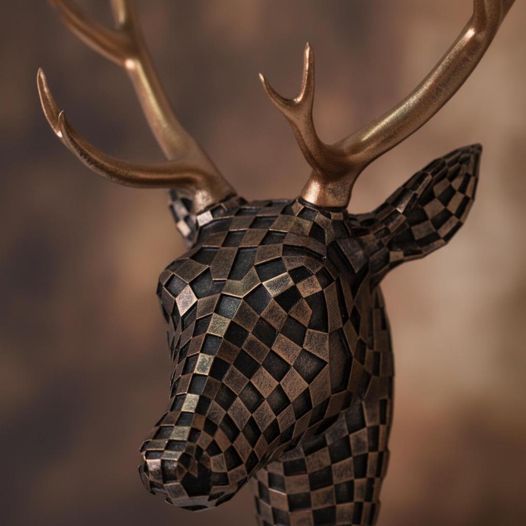 3D настенная скульптура головы оленя с рогами, современная, для прихожей