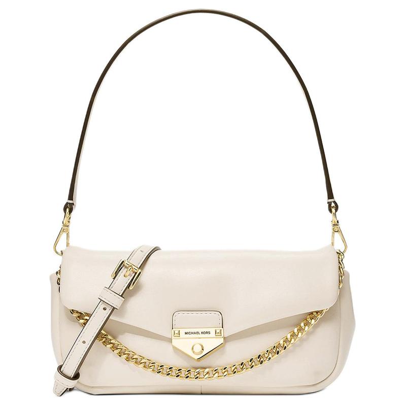 MICHAEL KORS Soho Logo Convertible Crossbody Bag PU Tote Small Women's White