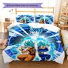 Son Goku Pattern Bedding,Quilt Set Quilt Cover Pillowcase Home Birthday Gift (1 * duvet cover + 2 * pillowcase, without core)