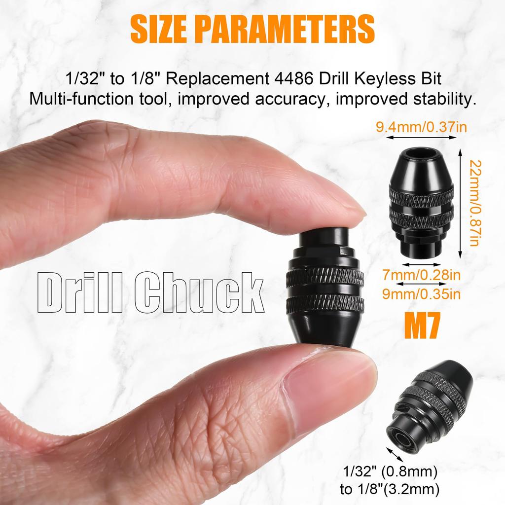 Multi Chuck 15Pcs Set Brass Collet Nut Kit Set Replacement Keyless Quick Change Chuck Rotary Tool Accessory