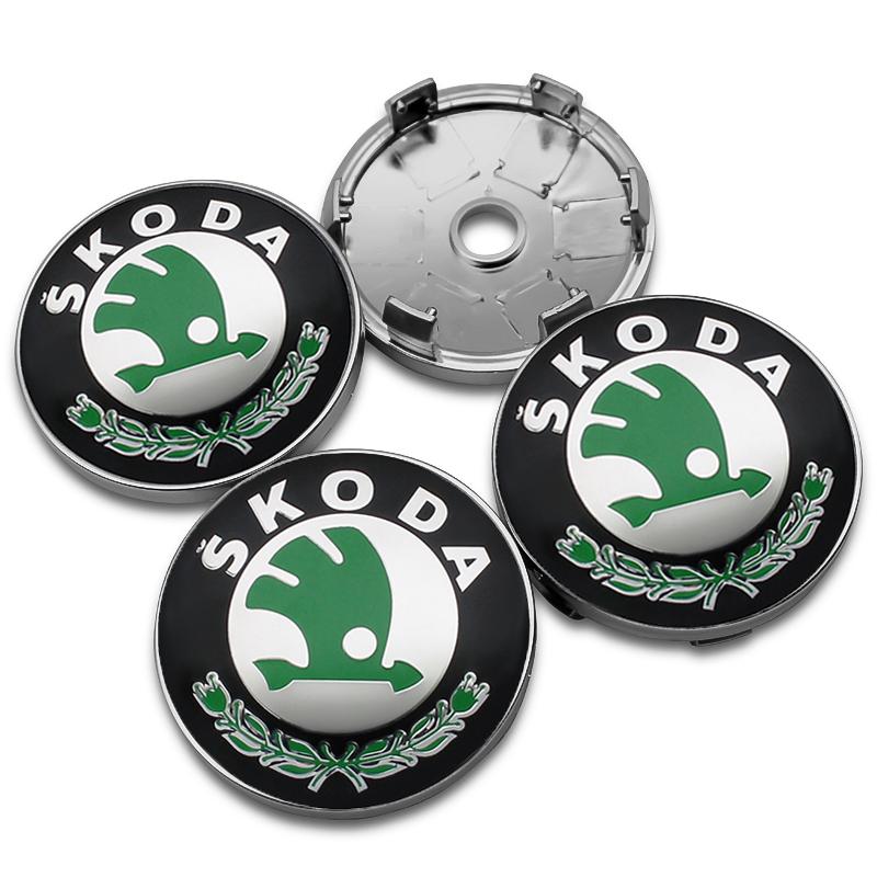 4 шт. 56 мм 60 мм Колпачки центральных ступиц колес автомобиля Значок Накладка на диск Эмблема Для Skoda Octavia 2 3 Fabia Rapid Superb Kodiaq Karoq Kamiq Yeti