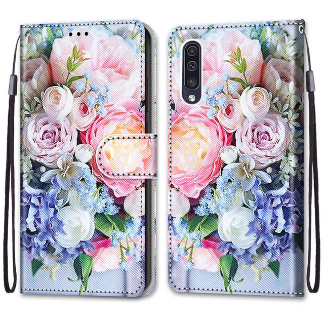 Флип-чехол для Etui Samsung Galaxy A50 A30s A50s A 50, кожаный чехол-бумажник с магнитом, чехол для телефона с милым котом и собакой, бампер Carcasa Girl