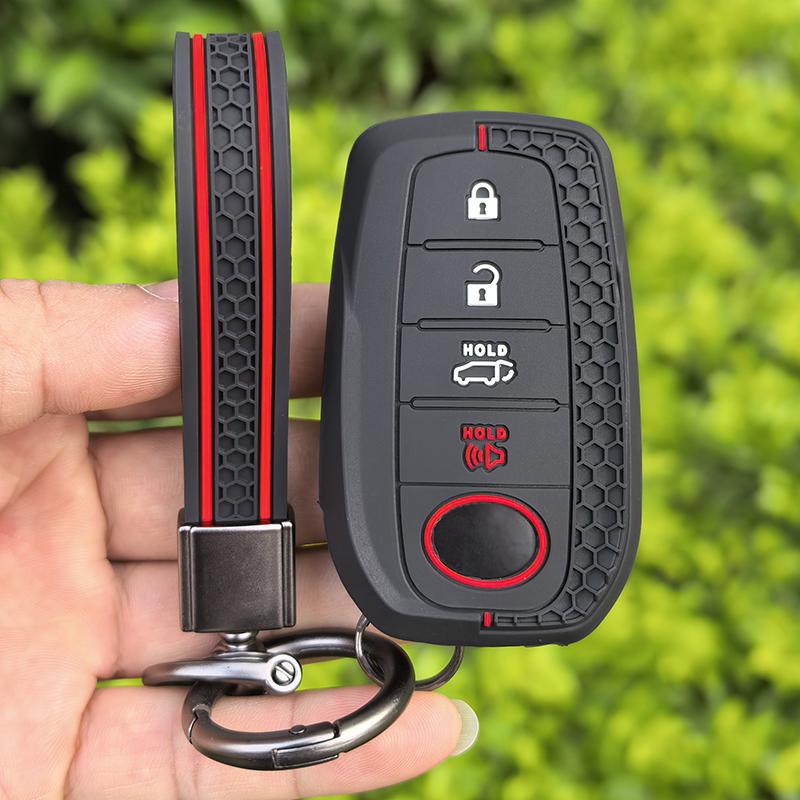 Силиконовый чехол-брелок для автоключа Toyota CHR Hilux Fortuner Land Cruiser 200 Camry Corolla Crown RAV4 Highland