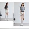 Summer "miumiu style" sweet and versatile lace pearl bubble sleeves, sun collar short sleeved knitted sweater