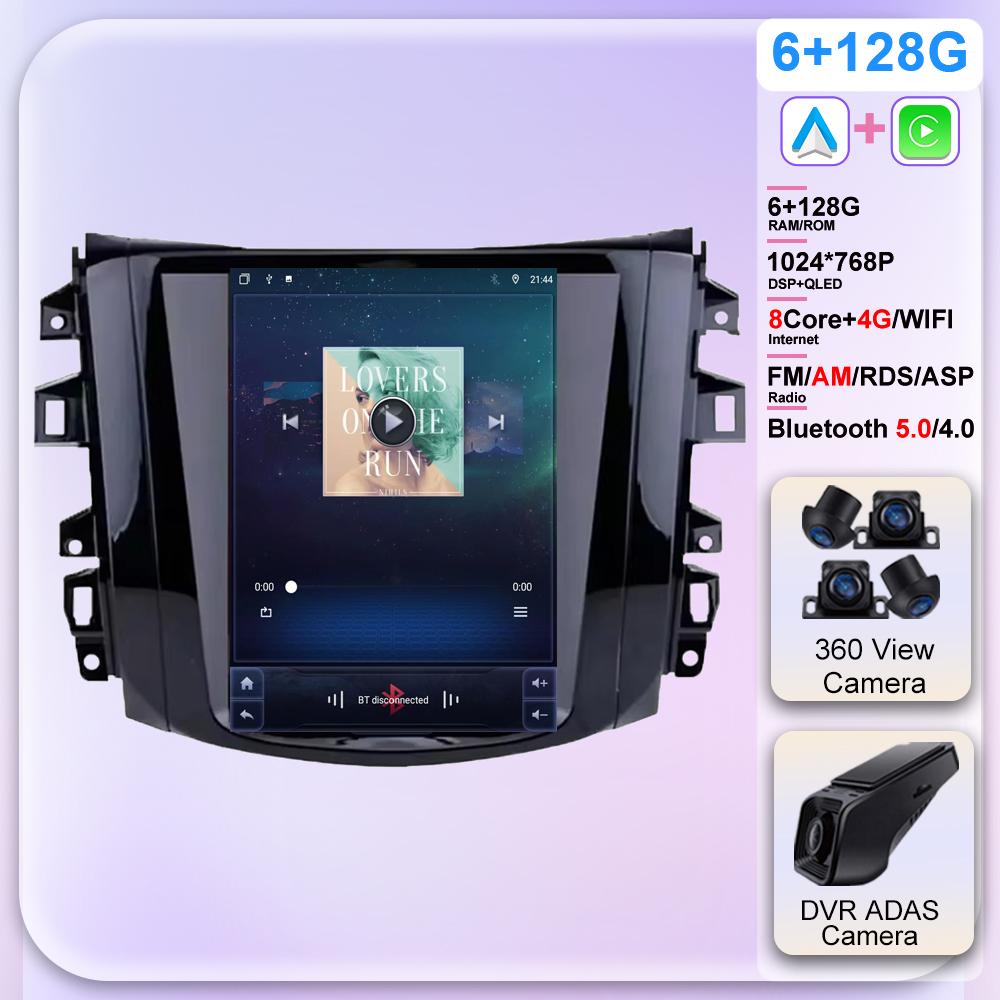 Android 14 для Nissan Navara Terra Frontier NP300 2018-2020 Tesla Style Car Radio Stereo Multimedia Video Player 5G GPS Display