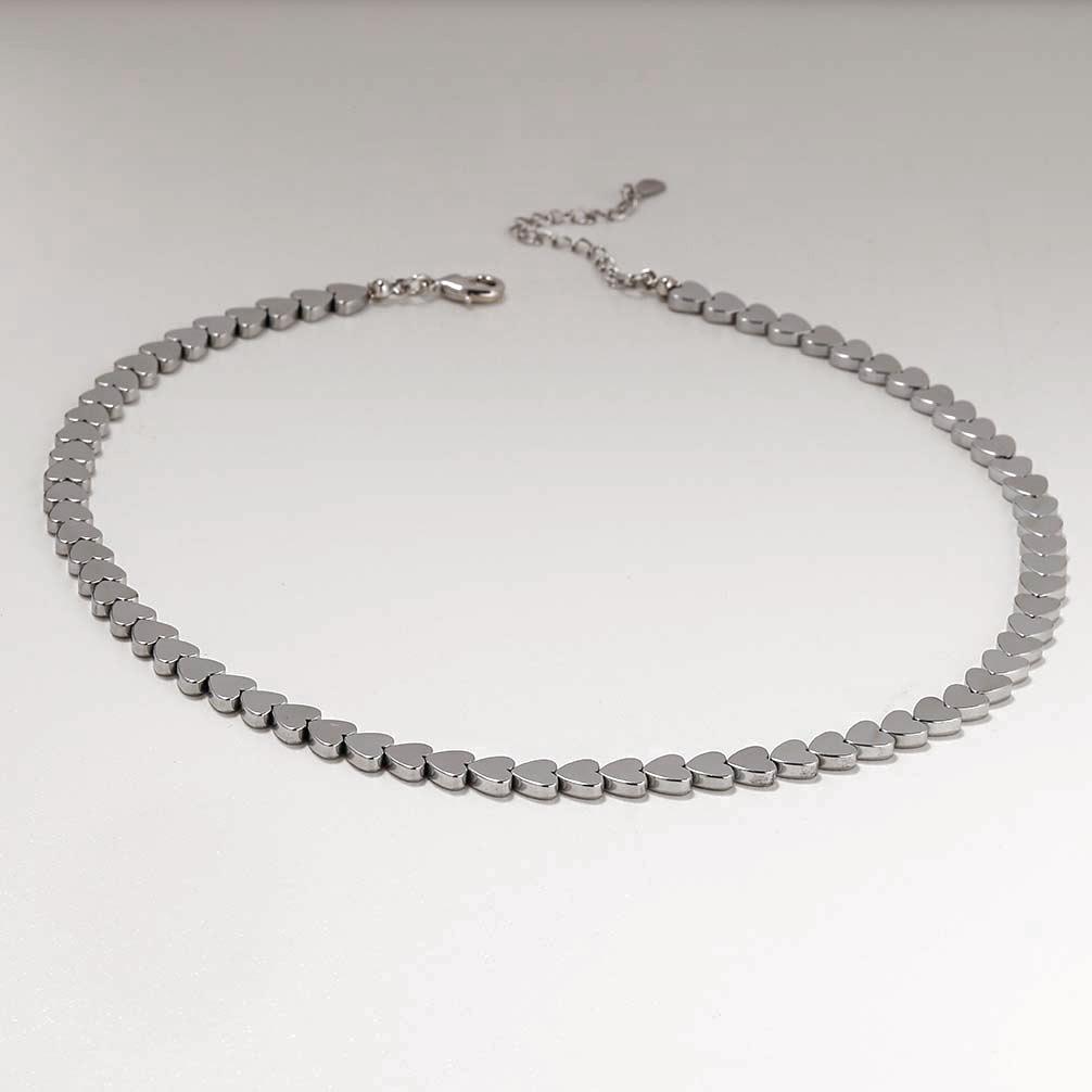 Европейское и американское ожерелье-сердце из натурального гематита с магнитом - Женский модный роскошный летний аксессуар