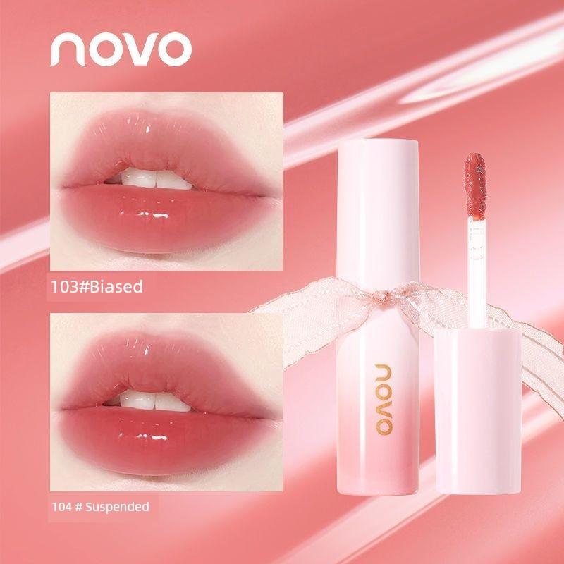 Novo Pure Desire Mirror Water Gloss Lip Glaze Nude Color Lipstick Low Saturation Non-Fading Non-Stick Cup Lip Gloss Affordable for Students