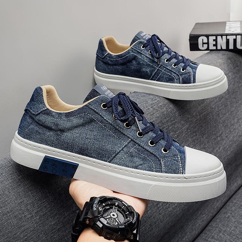 Men S Canvas Shoes Breathable Casual Denim Sneakers For Autumn