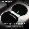 LUCKEASY Car Water Cup Slot Slip Limit Clip For Tesla Model X Model S 2017- ABS Car Cup Holder