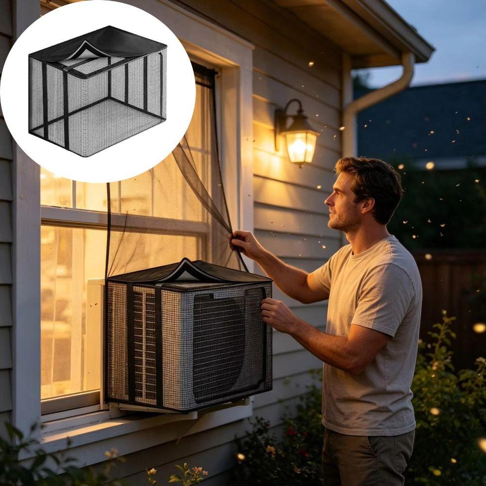 Rainproof Mesh Window AC Cover Mesh Outdoor Cover Outdoor Air Conditioning Cover Block Bugs