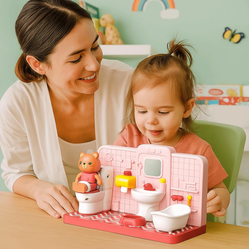 Enlightenment Toy Funny Electronic Toilet Toy Restroom Puzzle Toy  Doll House Accessories